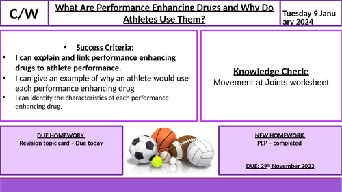 Performance Enhancing Drugs Lesson