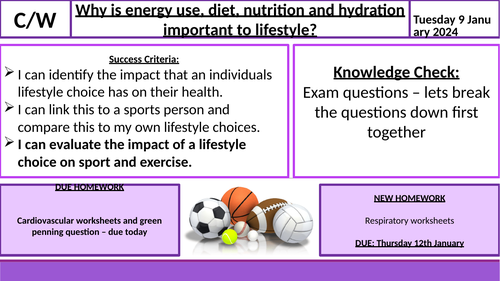 Energy, Diet, Nutrition Lesson