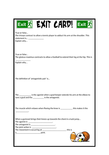 Antagonistic Pairs Exit Card