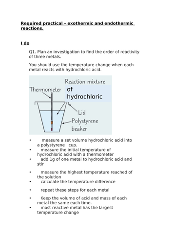 AQA required prac -  temperature changes