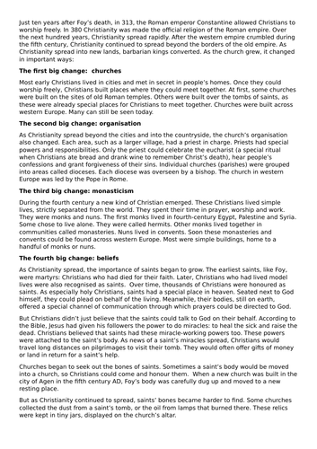 Spread of St Foy's story