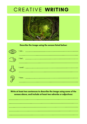 4 Creative Writing Prompt Worksheets