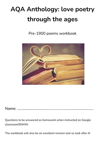 Pre-1900 Poetry Workbook-AQA A-Level English Literature A