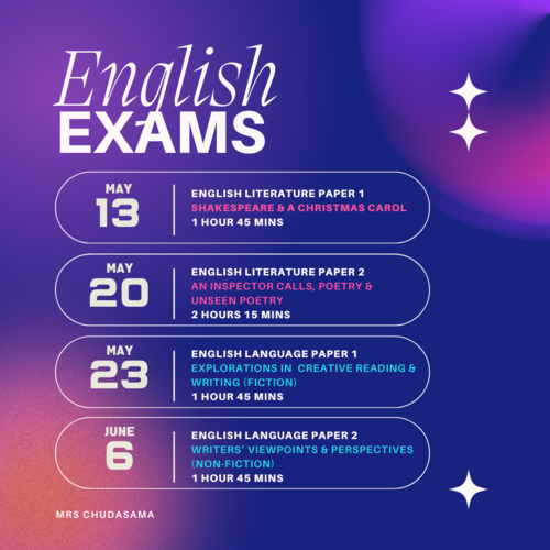 AQA English Exam Date Stickers/ Image Files