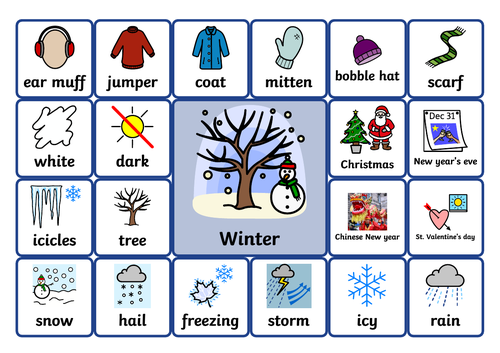 Winter core vocabulary