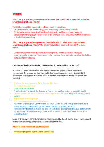 Later constitutional reform under New Labour