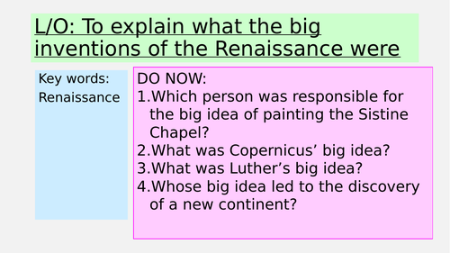 Big inventions of the Renaissance