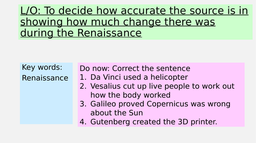 Source analysis of the Renaissance