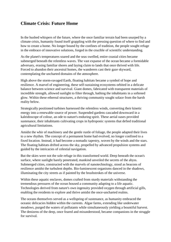 Climate Crisis : Future Home
