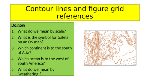 Contour lines and figure grid references