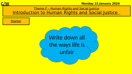 AQA RE Theme F - Human Rights and Social Justice Intro