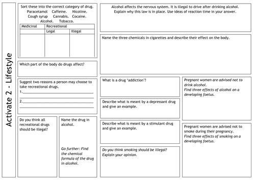 KS3 Lifestyle Revision Mat