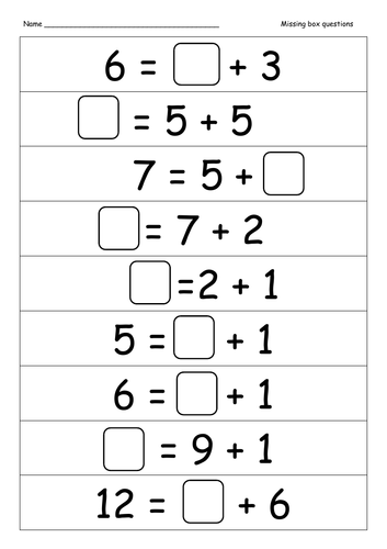 adding with missing number boxes