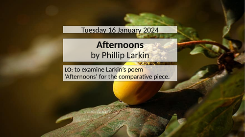 The poetry of Phillip Larkin: Eduqas A Level