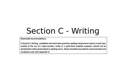 Junior Cert French and Spanish Writing Section