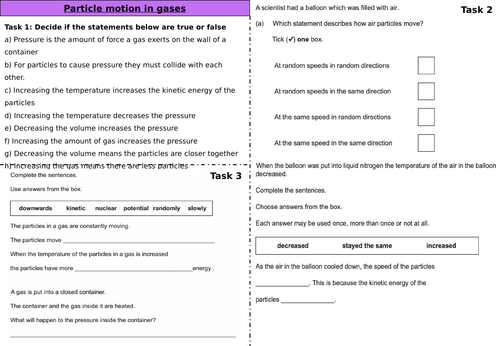 Particle motion in gases