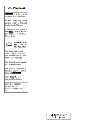 Year 4 Come and See Topic 7 Knowledge Note Set
