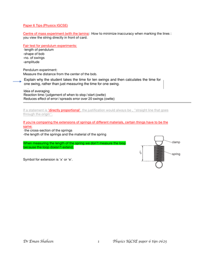 IGCSE Physics CIE 0972/0625