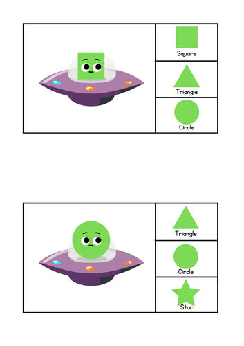 Shape Aliens Matching Game