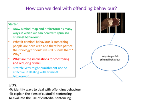Dealing with offending behaviour: Custodial Sentencing - Forensic Psychology -  Paper 3
