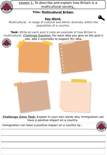 PSHE Multicultural Britain