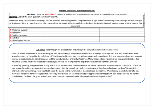 English Language: Article Planning Sheet