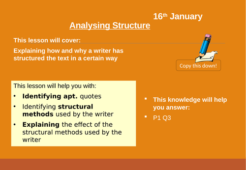 Paper 1 Q3 Structuring a text