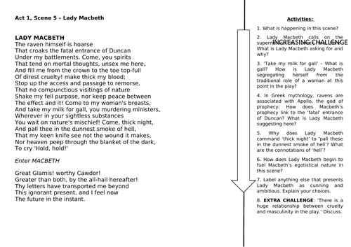 Lady Macbeth Lesson Act 1 Scene 3