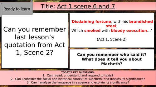 Macbeth Act 1 Scene 6 and 7