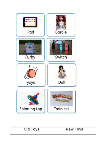 History Y1- Toys Sorting Old and New