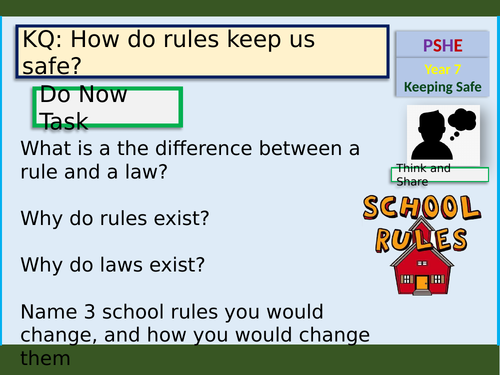 PSHE Rules & Laws Year 7 lesson