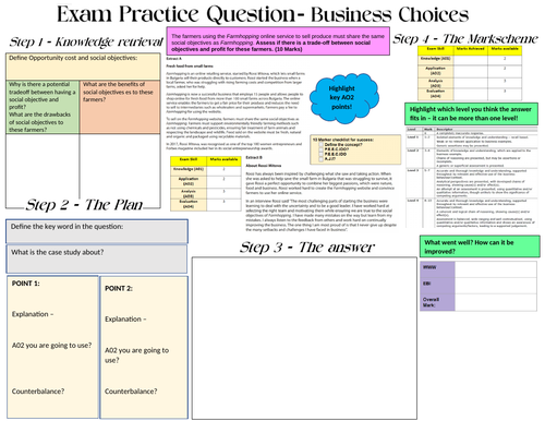 Edexcel A-Level Business (Theme 1): 1.5.5 Business Choices- 10 Mark Exam Q Practice
