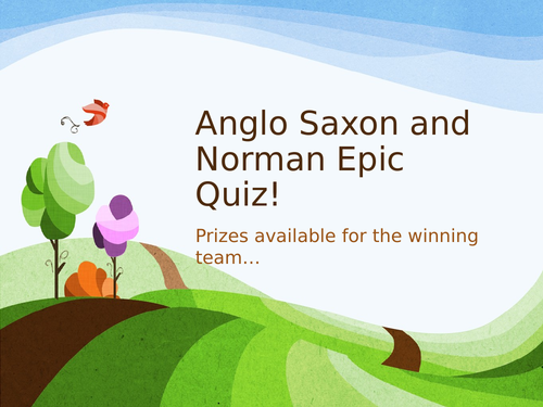 Anglo Saxon Norman revision cards overview quiz