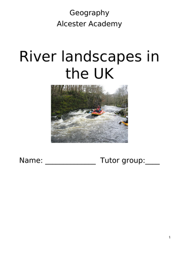 Booklets for teaching GCSE Rivers Unit of AQA Geography paper 1