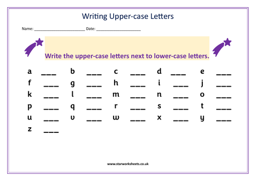 Lower-case to Upper-case Worksheet