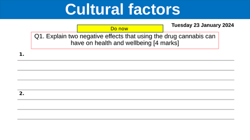 BTEC TECH AWARD 2022 COMP 3 A1 Cultural Factors