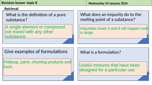 Topic 8 Chemical analysis revision grid