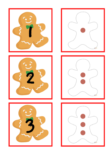 Gingerbread Counting Cards