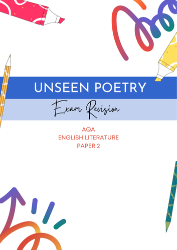 Unseen Poetry Exam Revision Booklet (AQA)