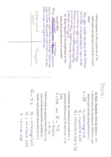 Circuits Revision Starter