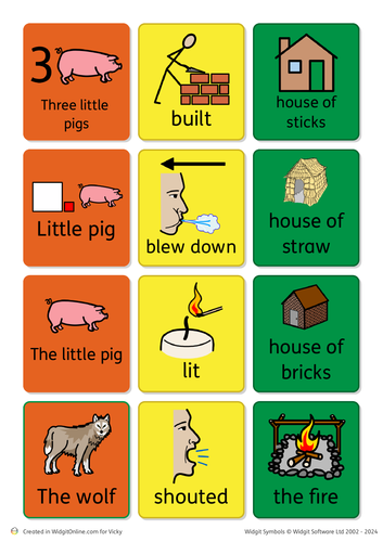 Three Little Pigs Colourful Semantics