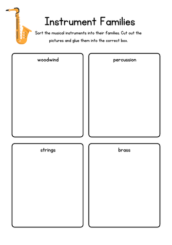 Musical Instrument Sorting Activity