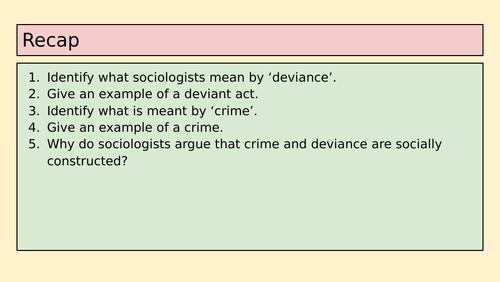GCSE Sociology: Crime Statistics
