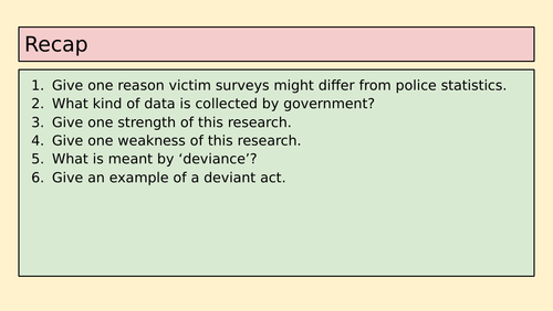 GCSE Sociology: Dark Figure of Crime