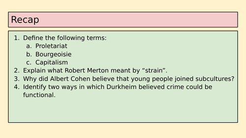 GCSE Sociology: Marxism & Crime