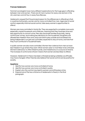 GCSE Sociology: Theories of Social Control