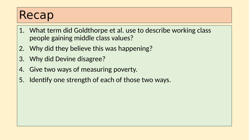 GCSE Sociology: The Welfare State