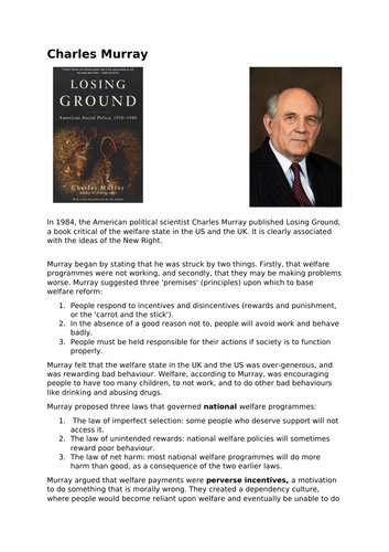 GCSE Sociology: The New Right & Poverty