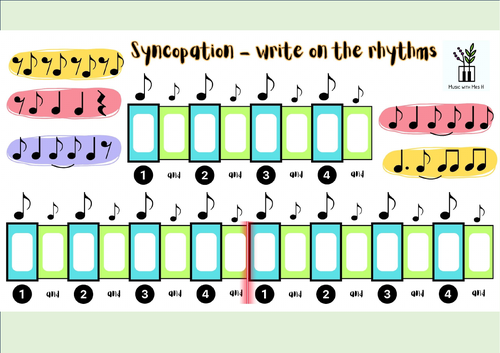 Syncopation - write on the rhythms