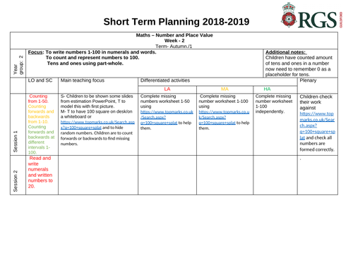 Week 2 Maths Place Value